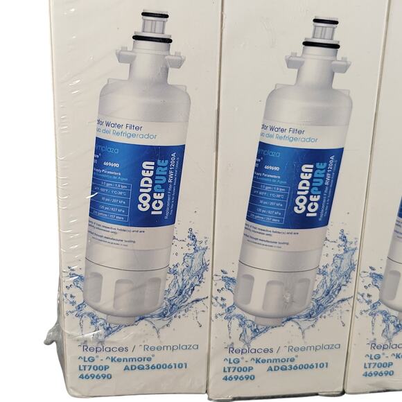 Golden Icepure Refrigerator Water Filter RWF1200A 3-Pack Fits LG Kenmore - Picture 4 of 11
